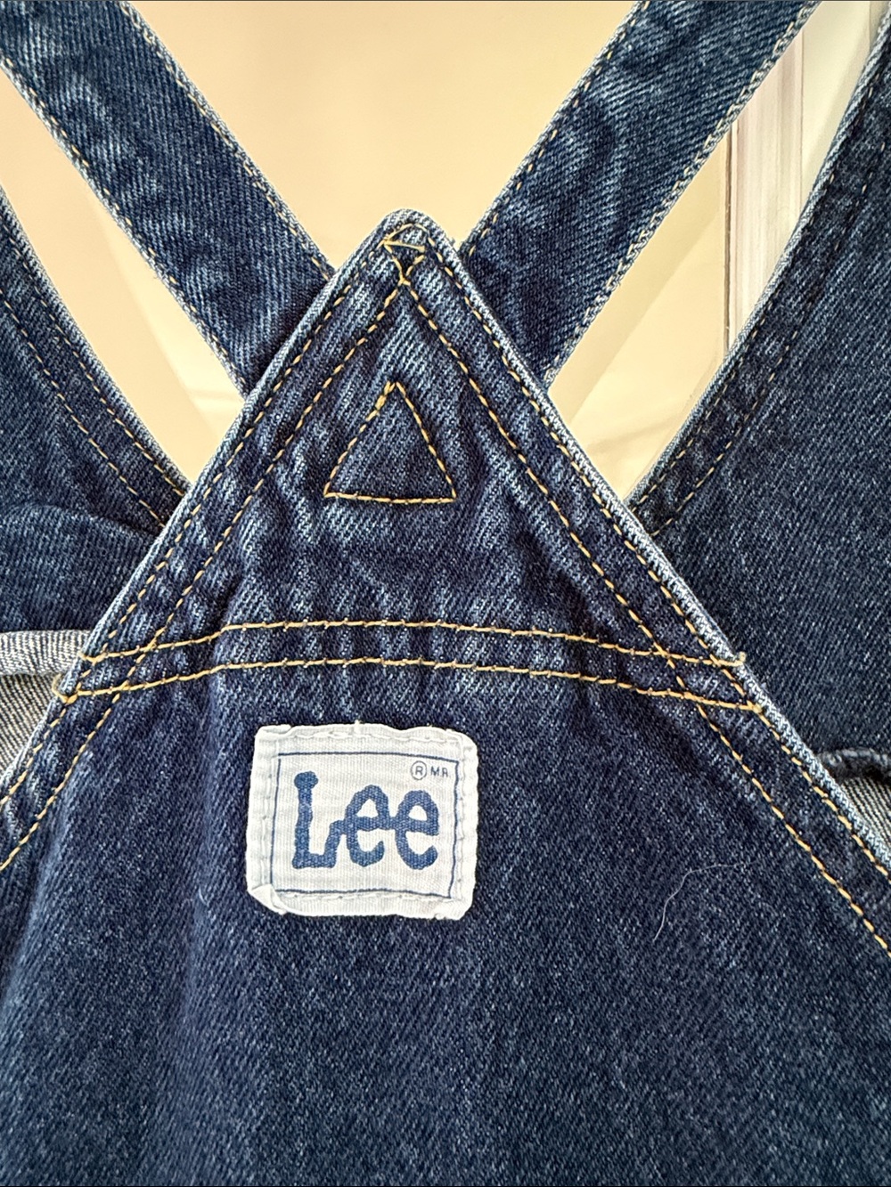 Rare Vintage Lee Denim Overalls Jumpsuit Button Front Medium Wash Indigo 80s 90s - Picture 8 of 14